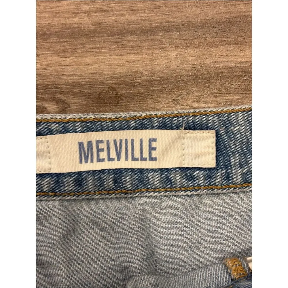 Brandy Melville Light Wash Denim Button-Front Mini Skirt Size 24